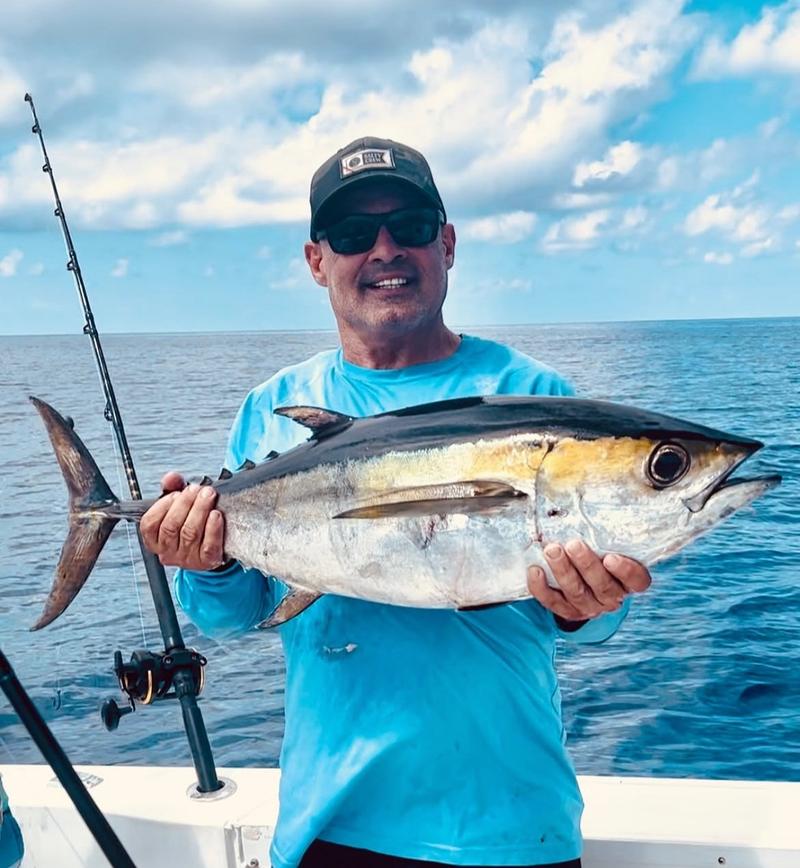 A blackfin tuna caught with Capt. Mike